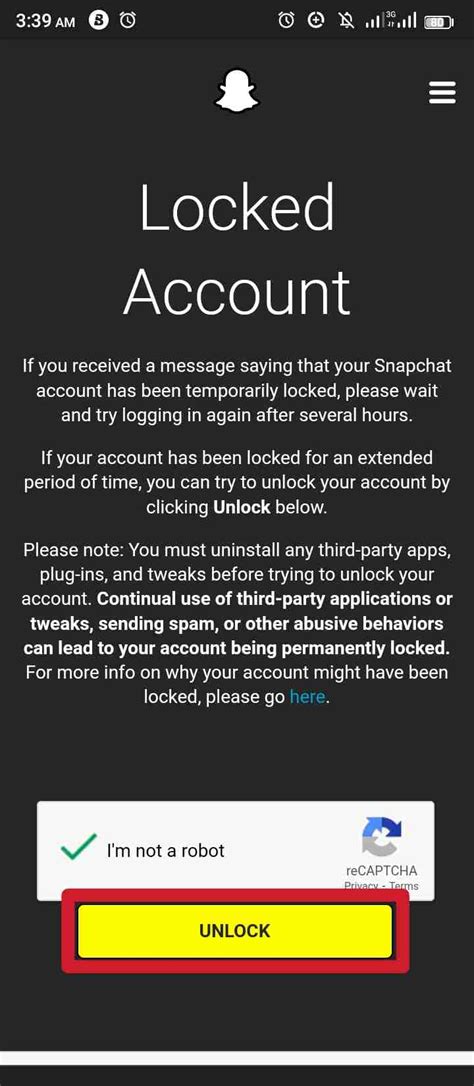 my snapchat is locked